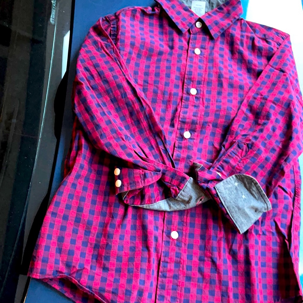 Girls button down plaid shirt